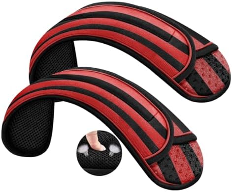 2P Universal Shoulder Pad with Ultra Thick Cushion, Black red Black