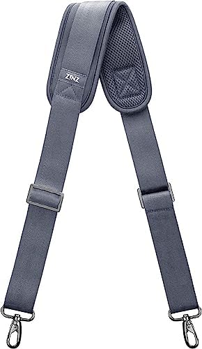 57" Adjustable Bag Straps Replacement with Thick Fixed Pad, Dark Gray