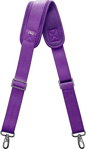 57" Adjustable Bag Straps Replacement with Thick Fixed Pad, Purple