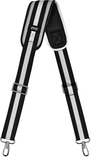 57" Adjustable Bag Straps Replacement with Thick Fixed Pad, BlackWBlack