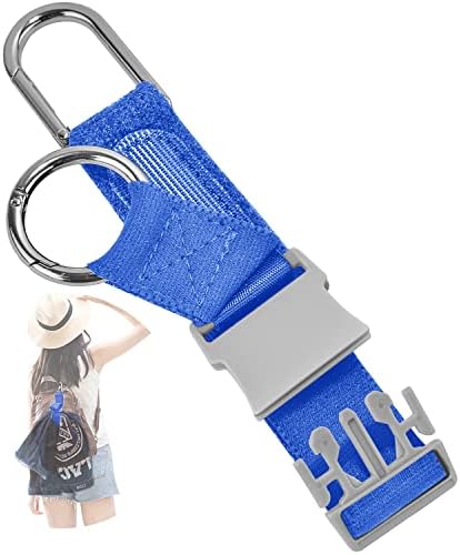 Elastic Jacket Gripper Travel Strap with D-Ring Hooks & Buckle, Blue