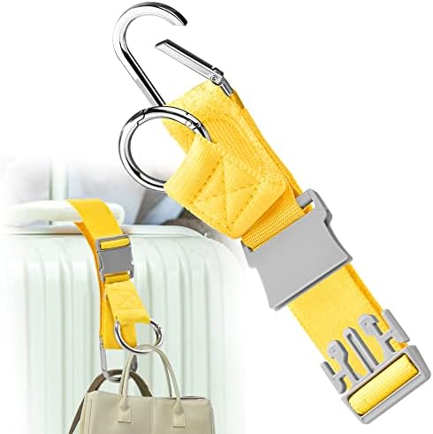 Elastic Jacket Gripper Travel Strap with D-Ring Hooks and Buckle, Corn Color