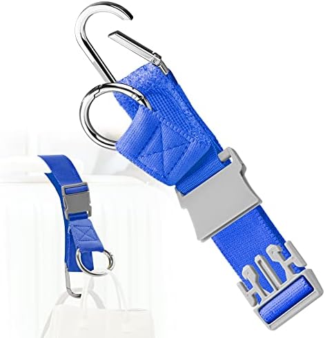 Elastic Jacket Gripper Travel Strap with D-Ring Hooks and Buckle, Sky Blue