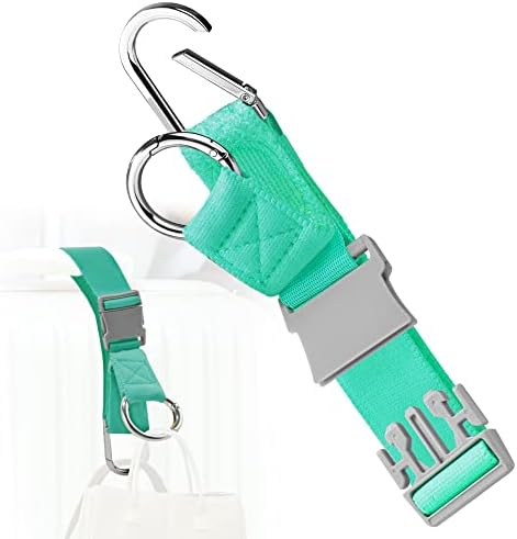 Elastic Jacket Gripper Travel Strap with D-Ring Hooks and Buckle, Green