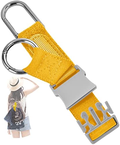 Elastic Jacket Gripper Travel Strap with D-Ring Hooks & Buckle, Yellow