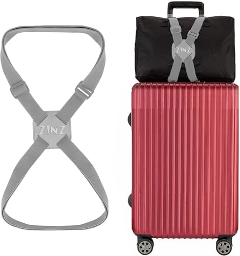 High-Elastic Luggage Strap Adjustable Suitcase Belt, Gray