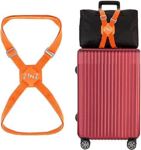 High-Elastic Luggage Strap Adjustable Suitcase Belt, Orange