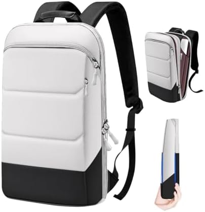 Laptop Backpack 17.3 Inch Business Travel Backpack, Black White