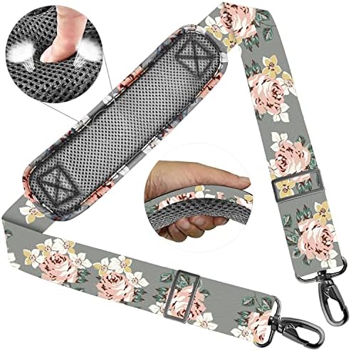 Shoulder Strap 58" with Thick Fixed Pad, Gray Rose