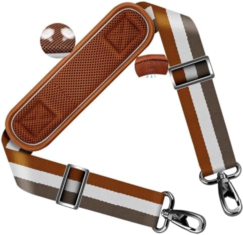 Shoulder Strap 58" with Thick Fixed Pad, Stripes-BrWGy