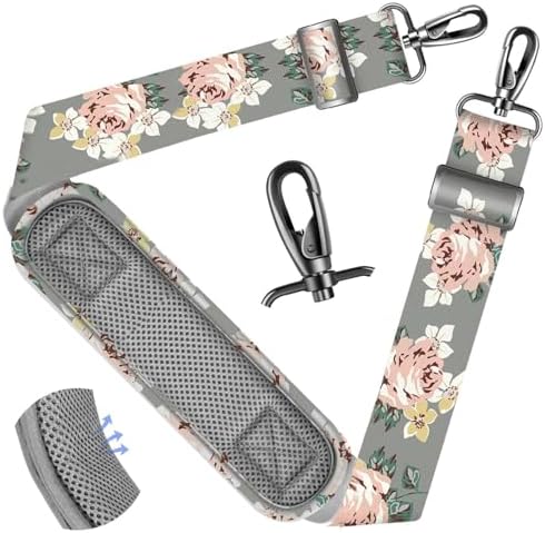 Shoulder Strap 59"Heavy-duty Strap with Thick Fixed, Gray Rose