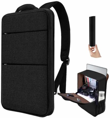 Slim & Expandable Laptop Backpack 17 inch, Black