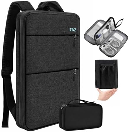 Travel Laptop Backpack with Small Case for 15-16 Notebooks, Black