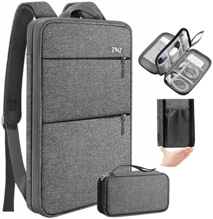 Travel Laptop Backpack with Small Case for 15-16 Notebooks, Dark Gray
